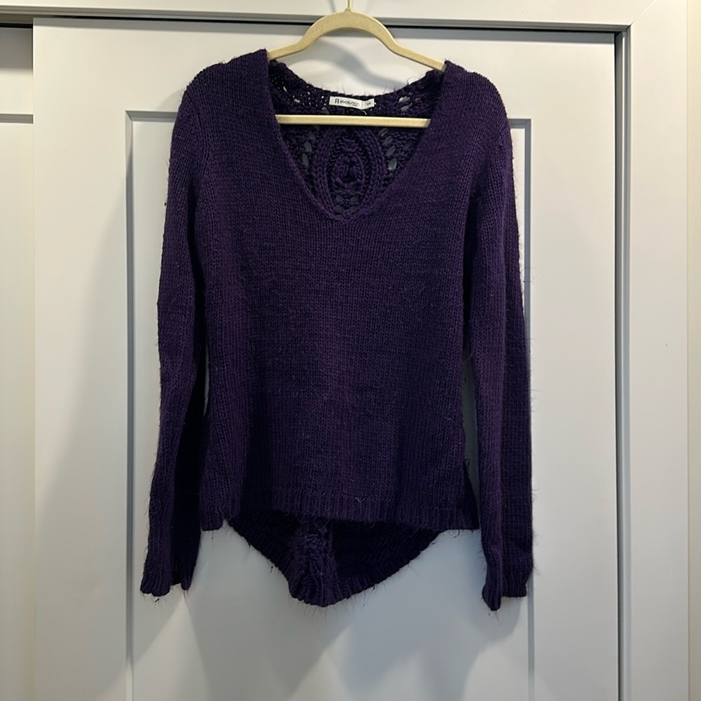 Purple Knit Sweater with detailed back